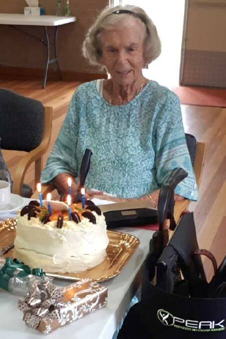 Beryle Kelly celebrating her 95th birthday. Picture supplied.