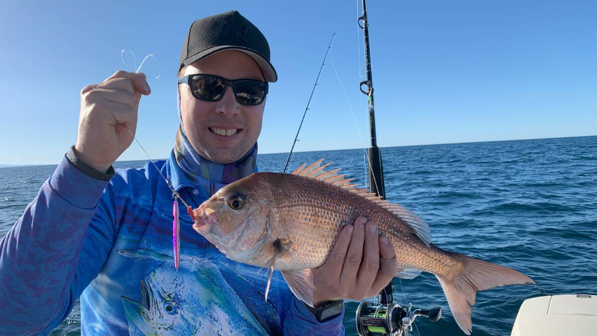 Grant with one of his catches from the "best day at sea." Picture supplied