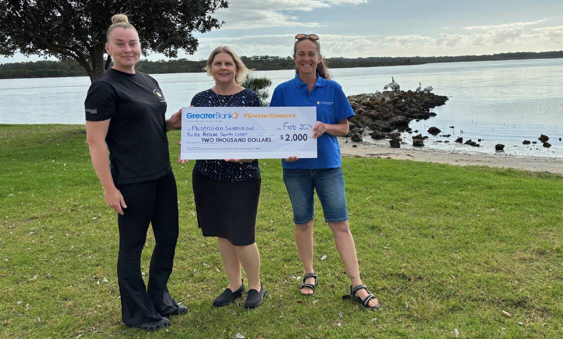  Australian Seabird and Turtle Rescue South Coast branch receives a community funding grant from the Greater Bank. Picture supplied