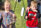 Two of the youngest anglers to win prizes at the July winter school holiday fishing competition. Pictures supplied